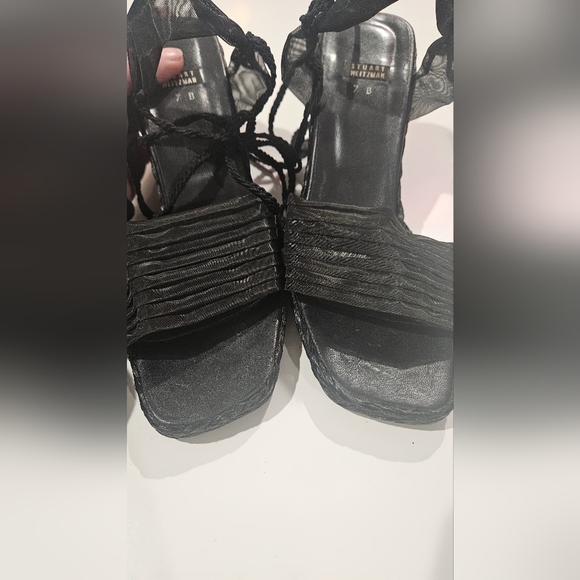 STUART WEITZMAN Vintage Black Espadrilles lace up Heel Wedges. Size 7 - Picture 13 of 16